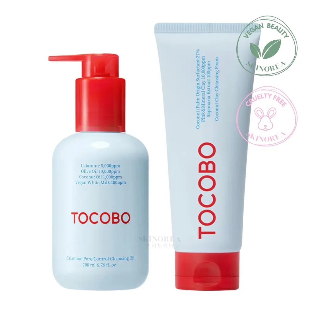 Tocobo Double Cleansing Duo pack - 
Gentle, nourishing vegan cleansing set - Kit double nettoyage vegan doux et nourrissant - Kbeauty Korean Skinorea shop Europe fast delivery - skincare coréenne Skinorea shop France Paris livraison rapide