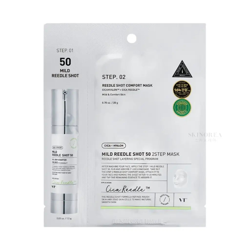VT Mild Reedle Shot 50 2-Step Mask 1sheet - Smoothing and calming facial sheet mask - Kbeauty Korean Skinorea shop Europe fast delivery - skincare coréenne Skinorea shop France Paris livraison rapide - yesstyle