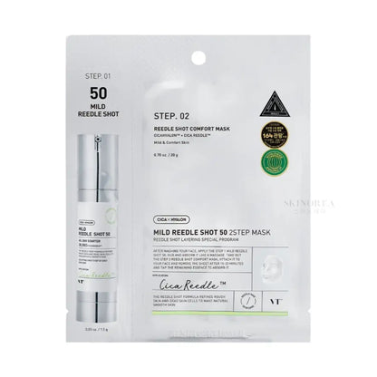 VT Mild Reedle Shot 50 2-Step Mask 1sheet - Smoothing and calming facial sheet mask - Kbeauty Korean Skinorea shop Europe fast delivery - skincare coréenne Skinorea shop France Paris livraison rapide - yesstyle