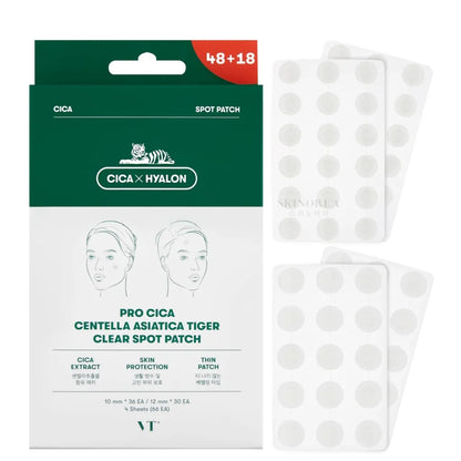 VT Pro Cica Centella Asiatica Tiger Clear Spot Patch Set 66patchs - Patch apaisant anti-boutons et acné - texture - K-beauty soin cosmétique corée Skinorea shop France livraison rapide - yesstyle